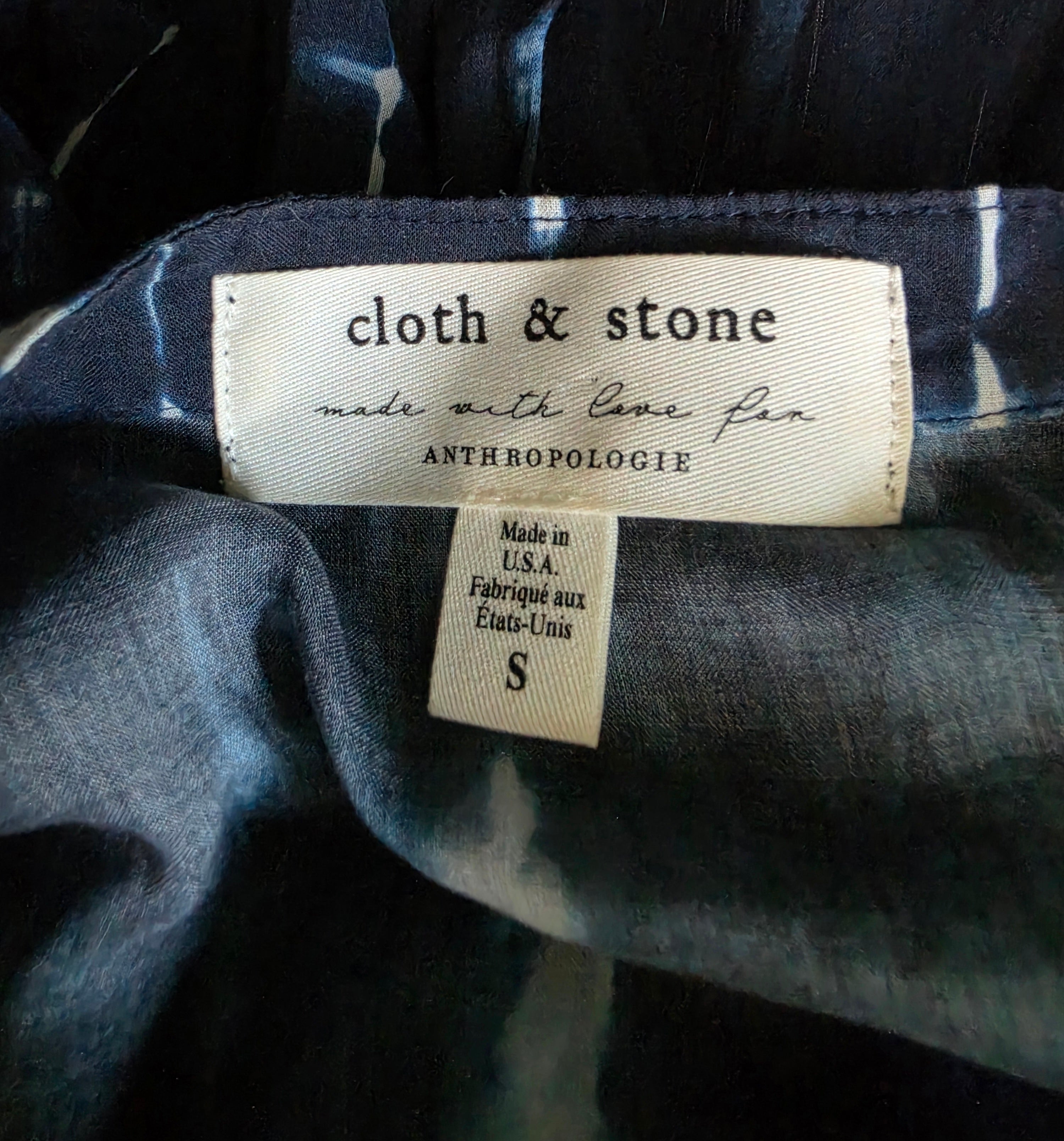 Cloth & Stone Anthropologie maxi jurk blauw S 36 tweedehands dames