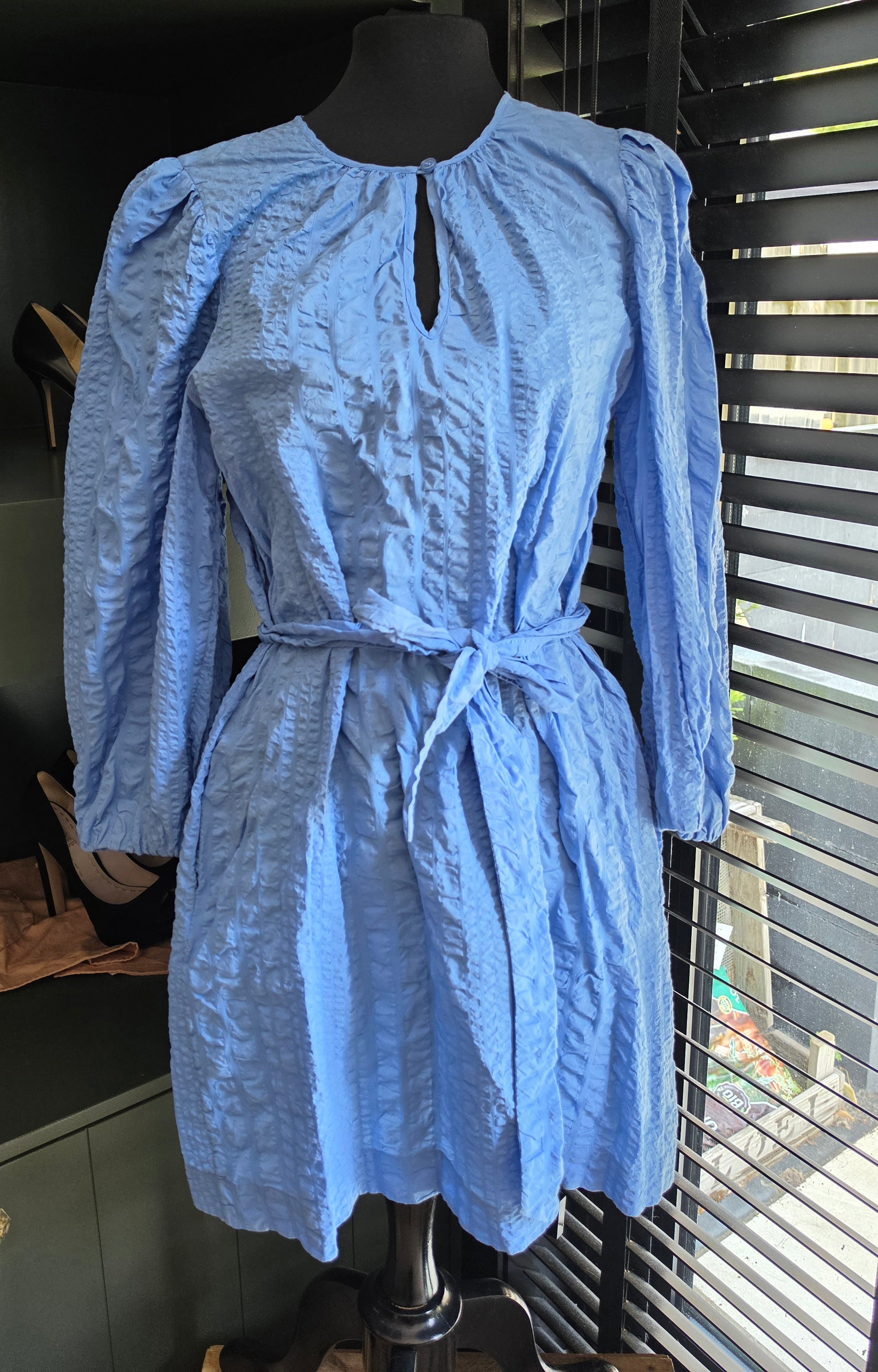 Baum und Pferdgarten Korte wrinkle jurk blauw 36 S tweedehands dames designer