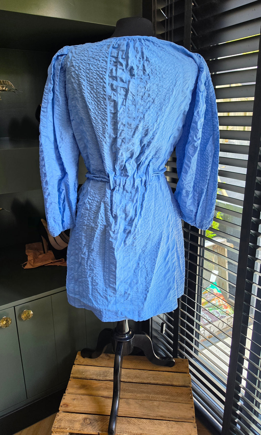 Baum und Pferdgarten Korte wrinkle jurk blauw 36 S tweedehands dames designer