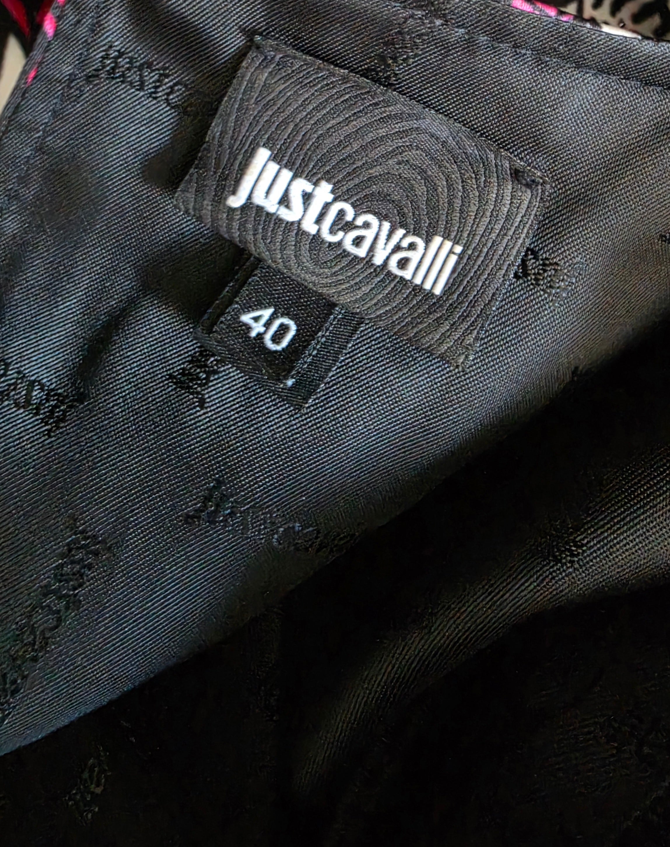 Just Cavalli mini jurk tijger roze zwart IT40 S36 tweedehands dames designer