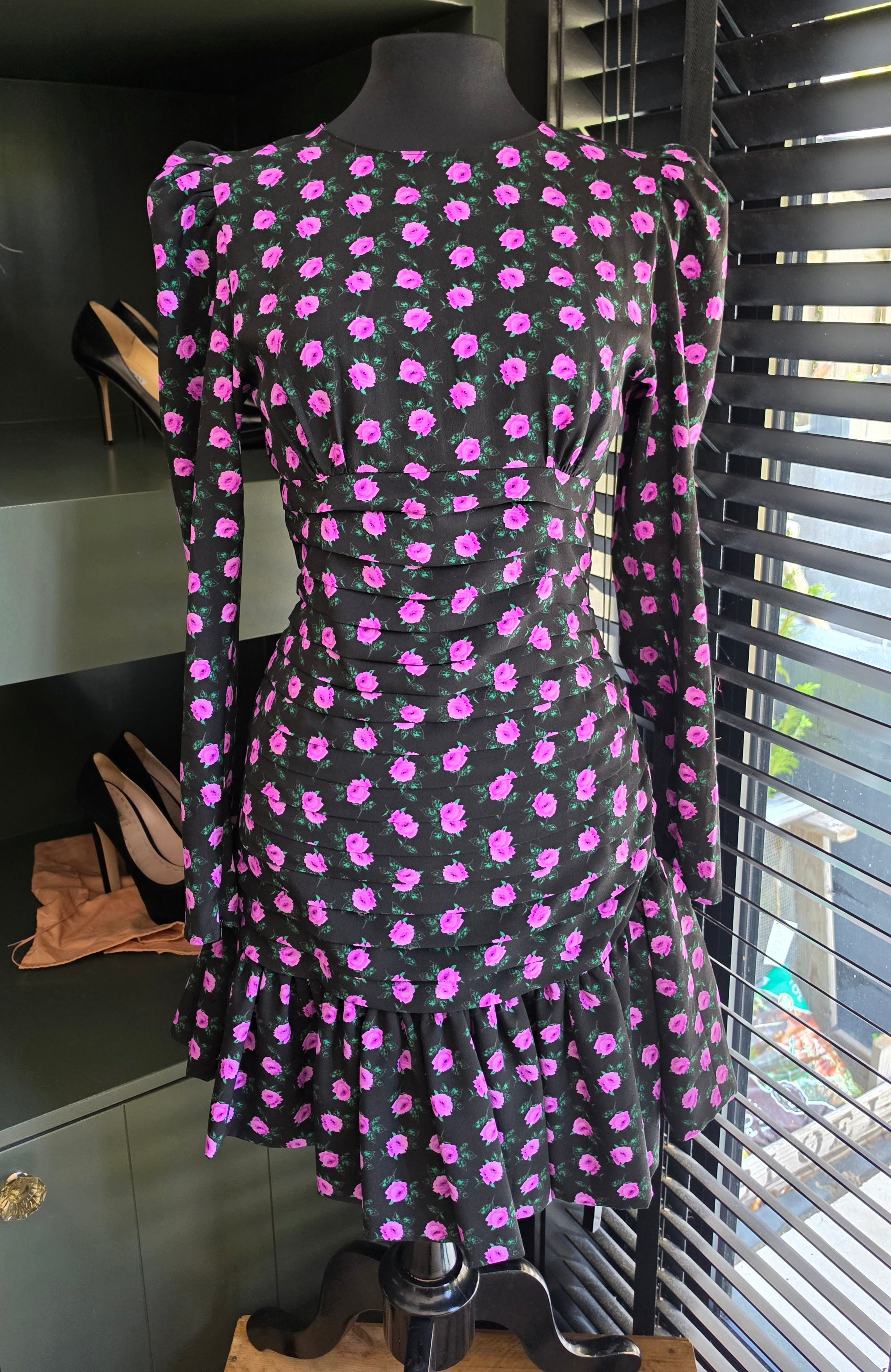 Essentiel Antwerp jurk Tree zwary paars 36 S tweedehands designer dames