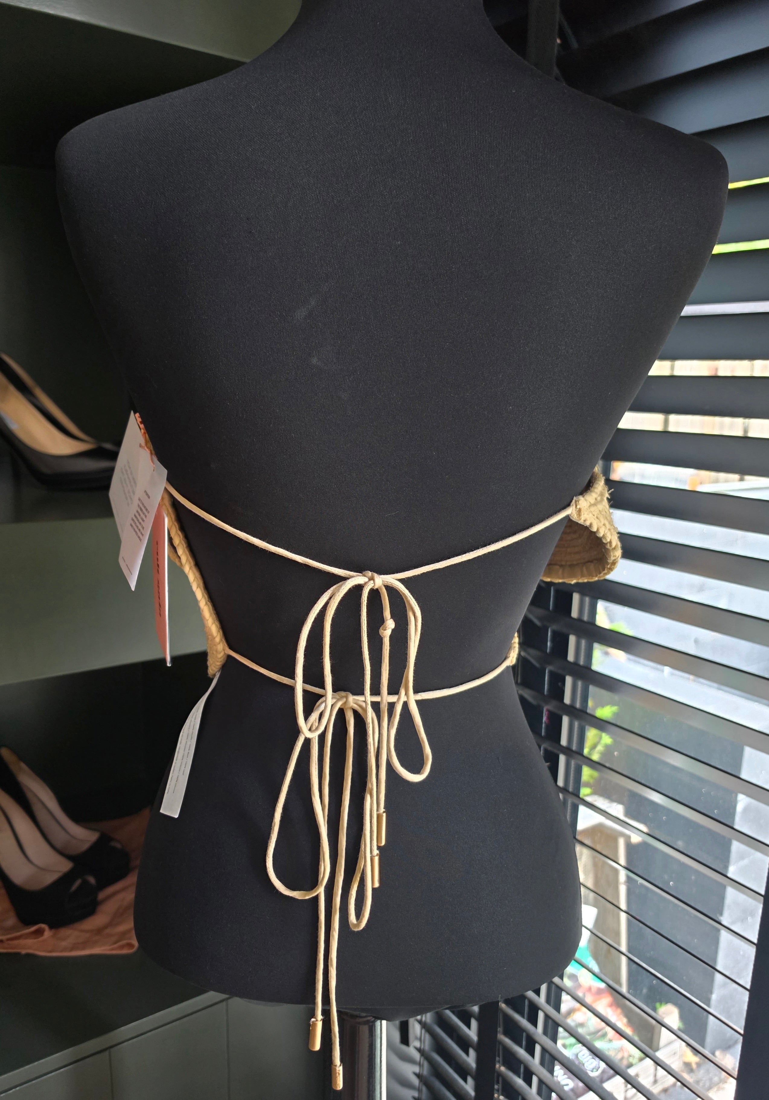 Cult Gaia bustier top Ase L raffia tweedehands designer dames