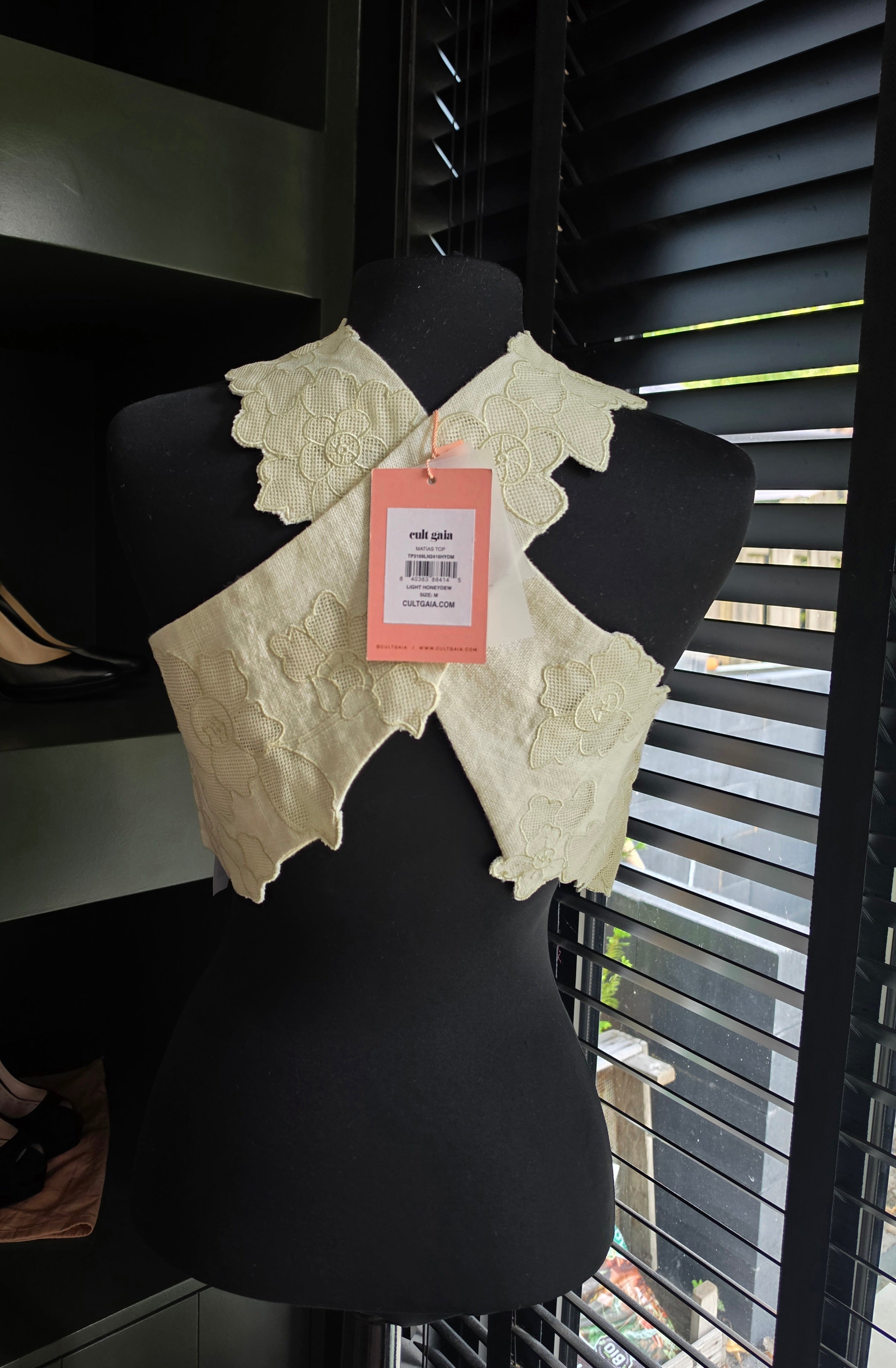 Cult Gaia crop top linnen Matias M tweedehands designer dames