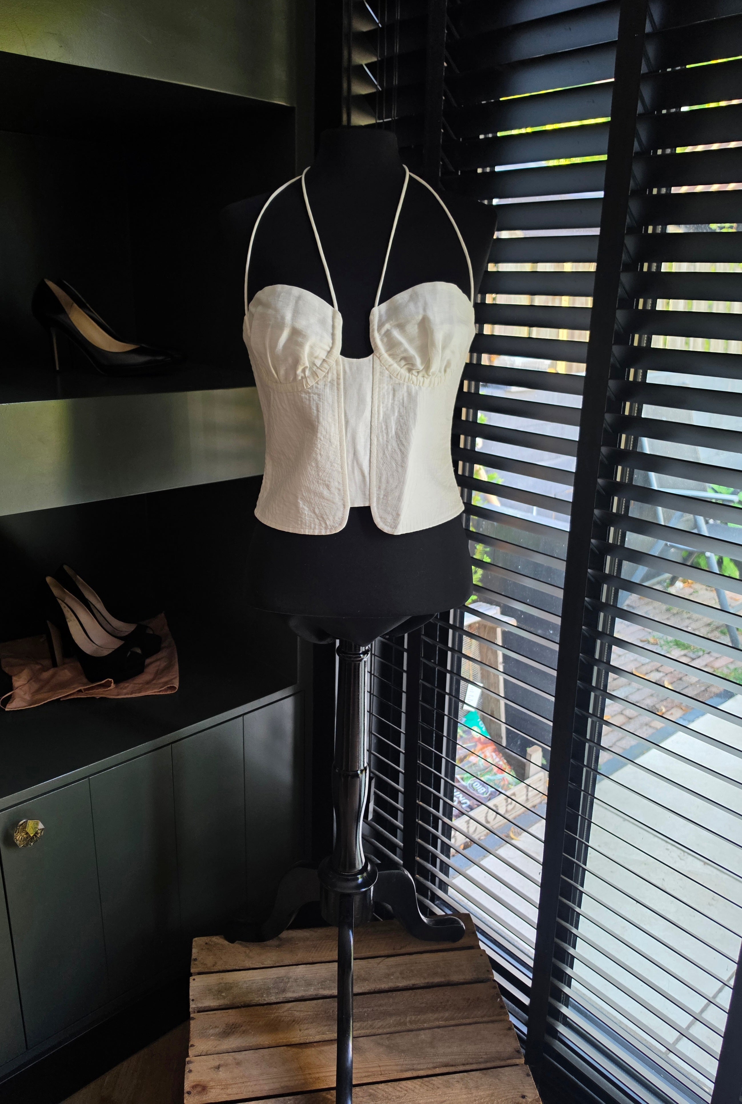 Cult Gaia bustier top Havana linnen M tweedehands designer dames