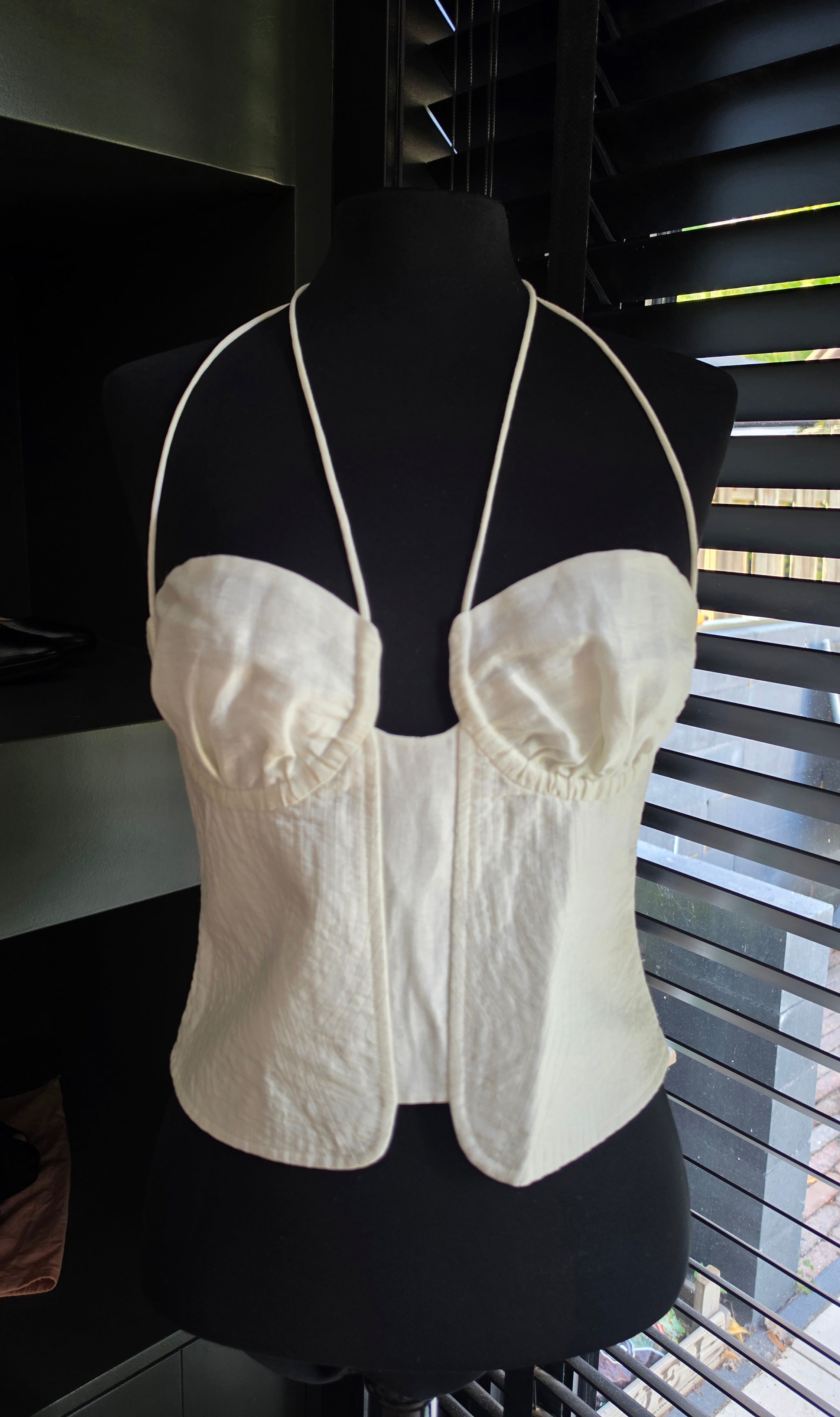 Cult Gaia bustier top Havana linnen M tweedehands designer dames