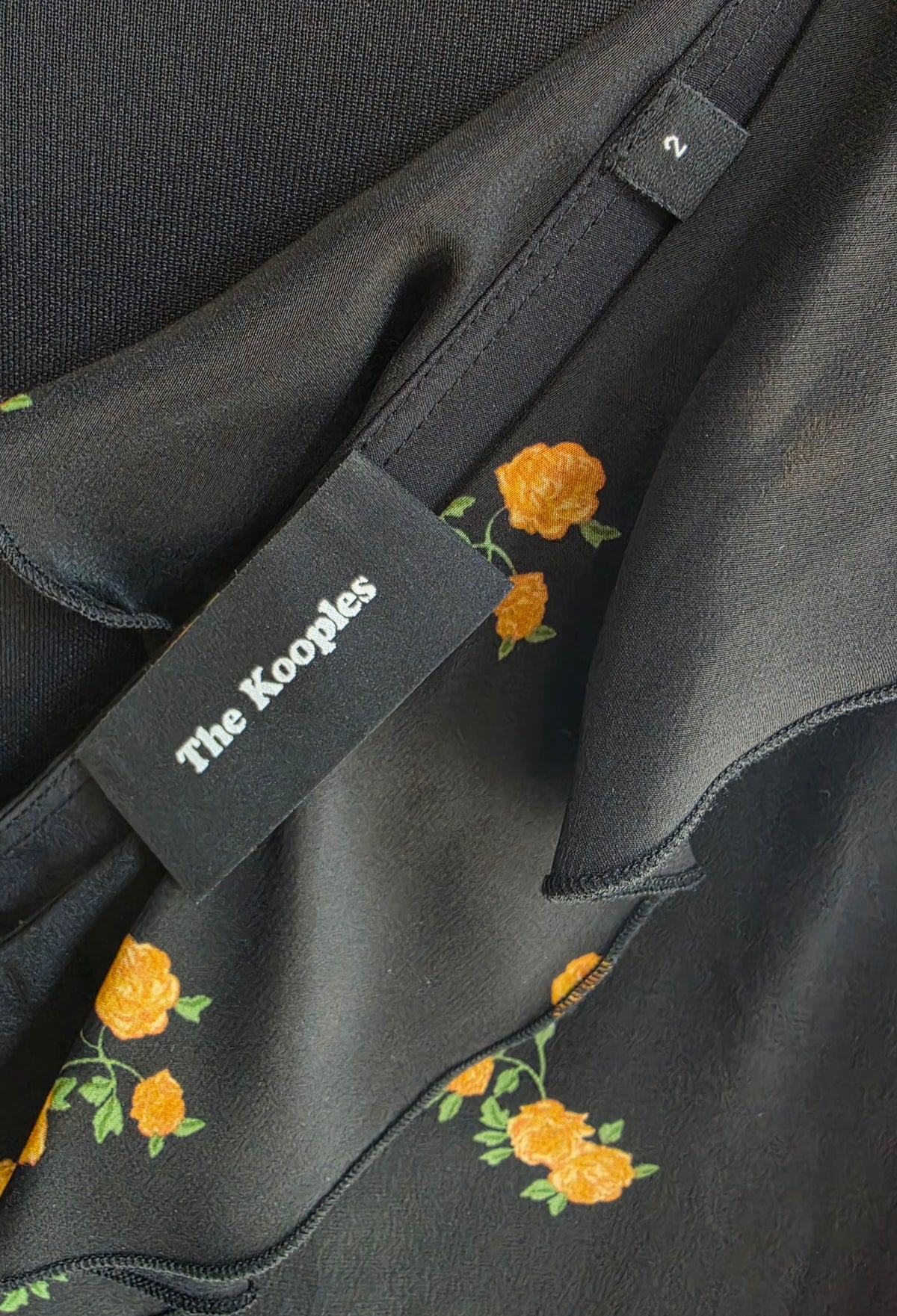 The Kooples mouwloze ruches dames jumpsuit zwart bloemen zijde designer tweedehands  enkellengte
