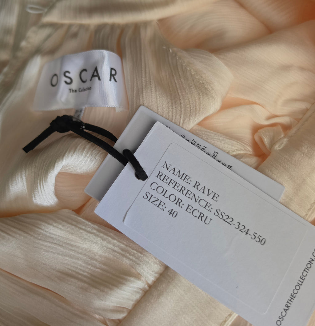Oscar the collection halter maxi jurk ecru 40 tweedehands designer dames