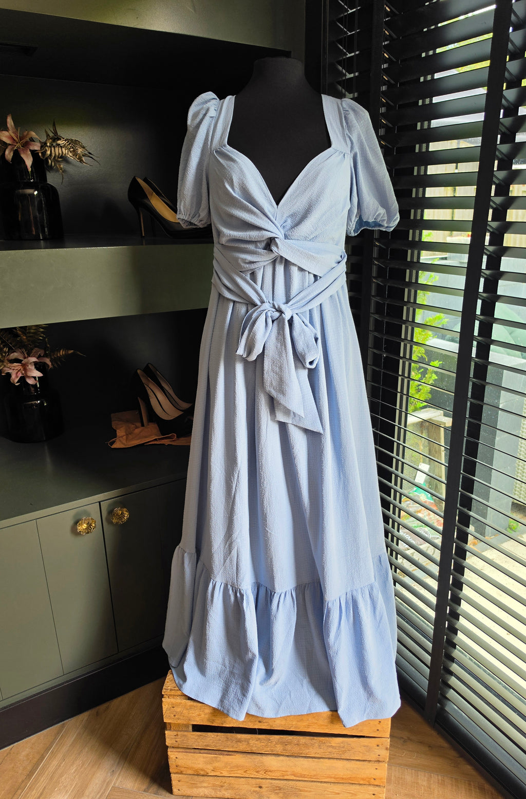 Astr the label maxi jurk blauw M tweedehands dames