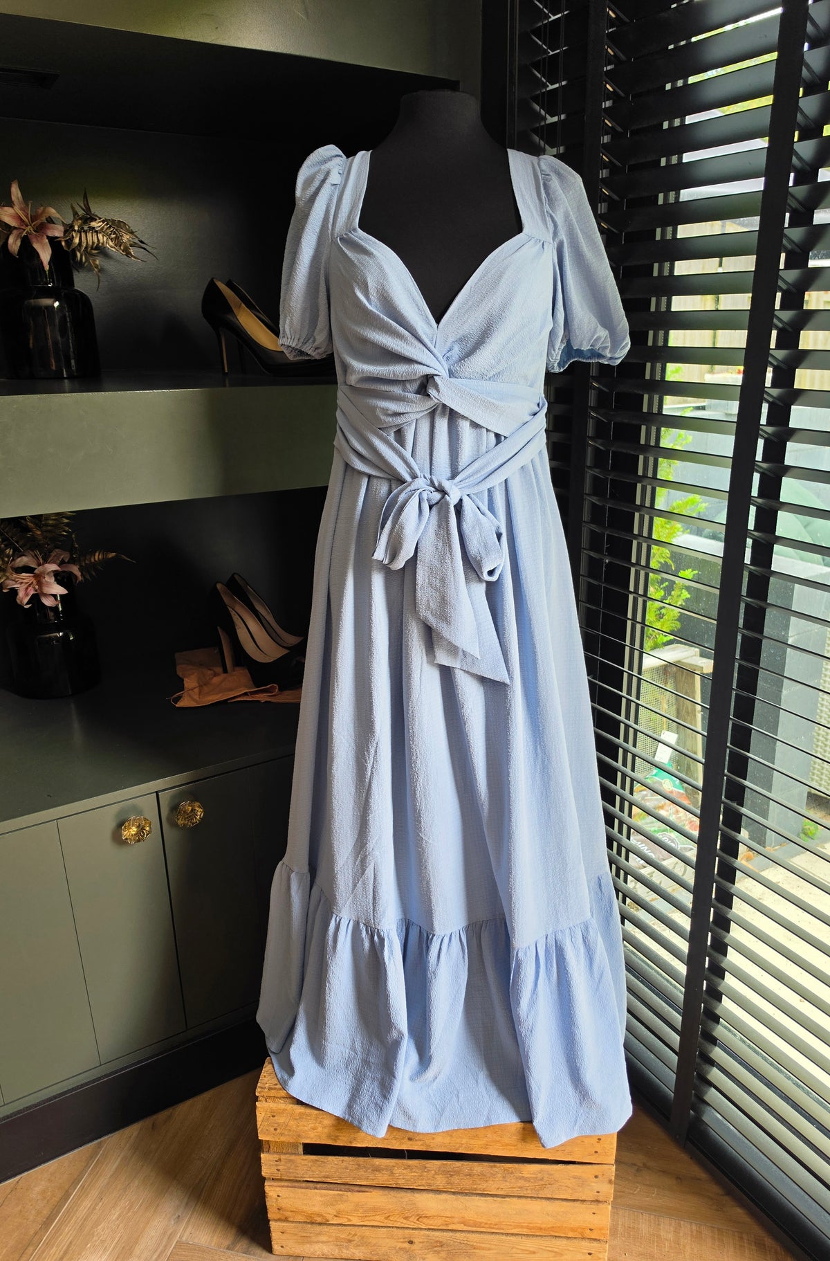 Astr the label maxi jurk blauw M tweedehands dames