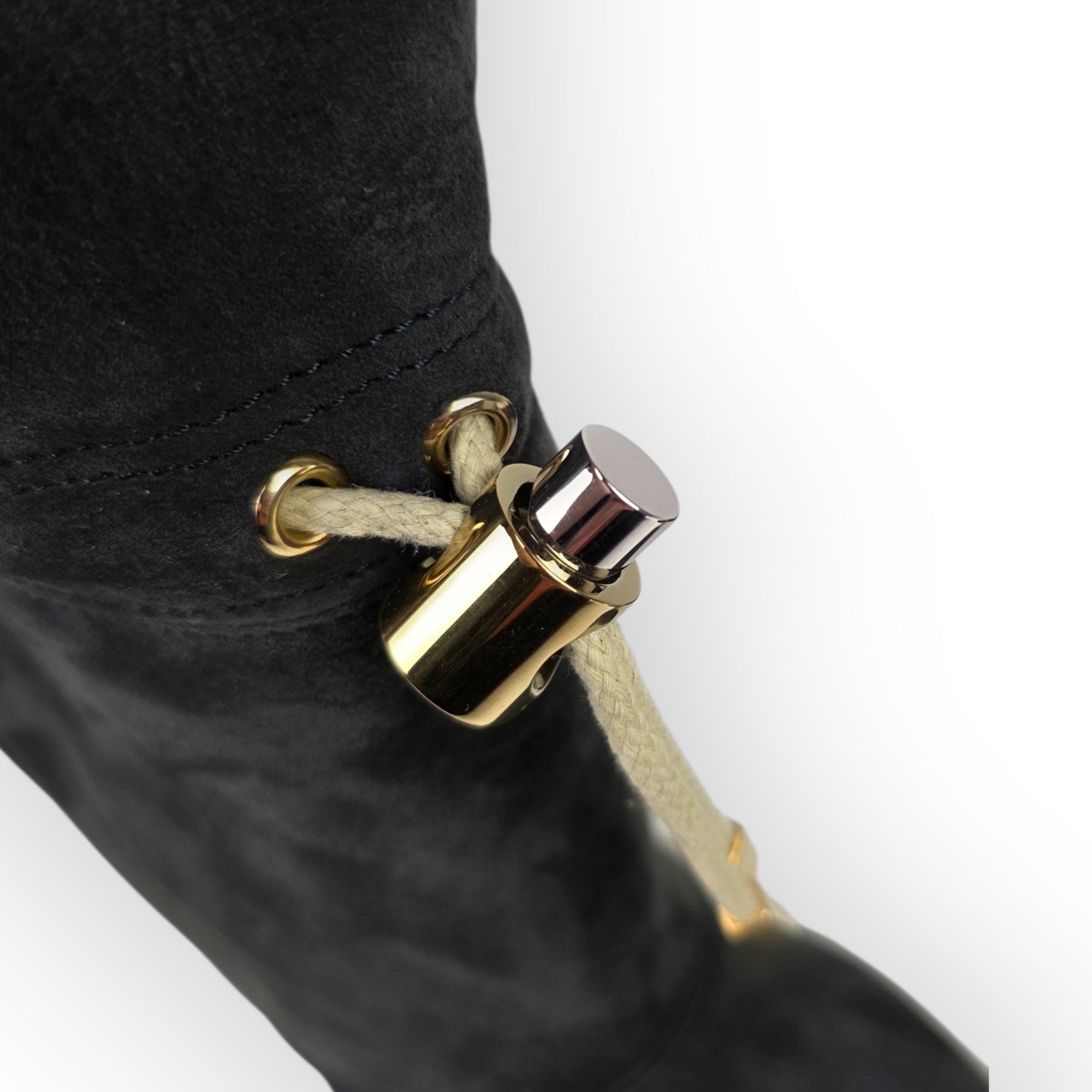Chloe enkellaarzen antraciet grijs 40.5 suede wol leer tweedehands dames designer