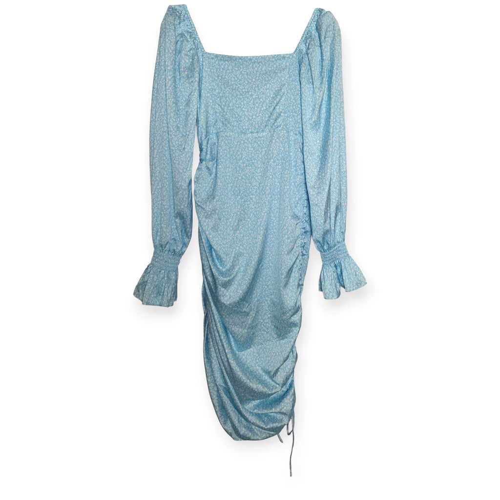 Adoore midi jurk blauw wit 38 M nieuw