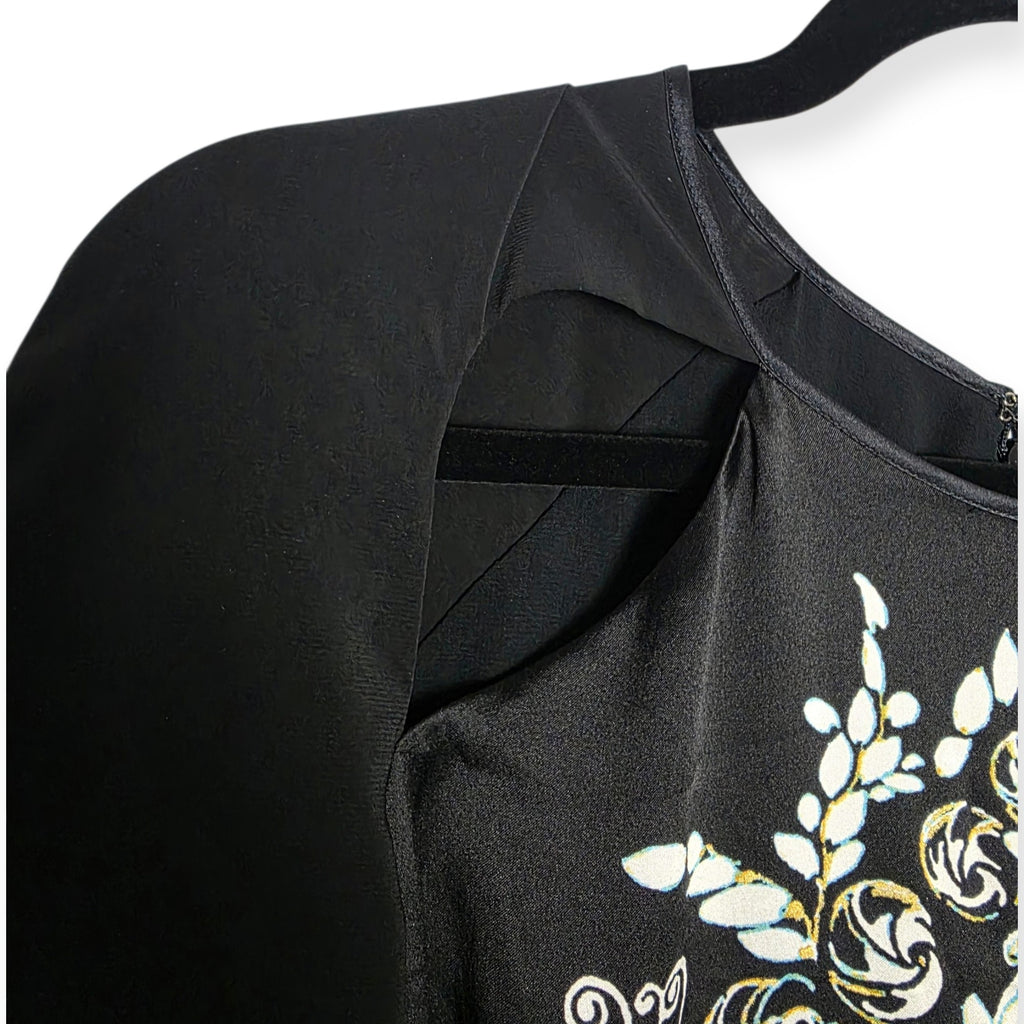 Just Cavalli zijde jurk baroque print zwart it42 nieuw