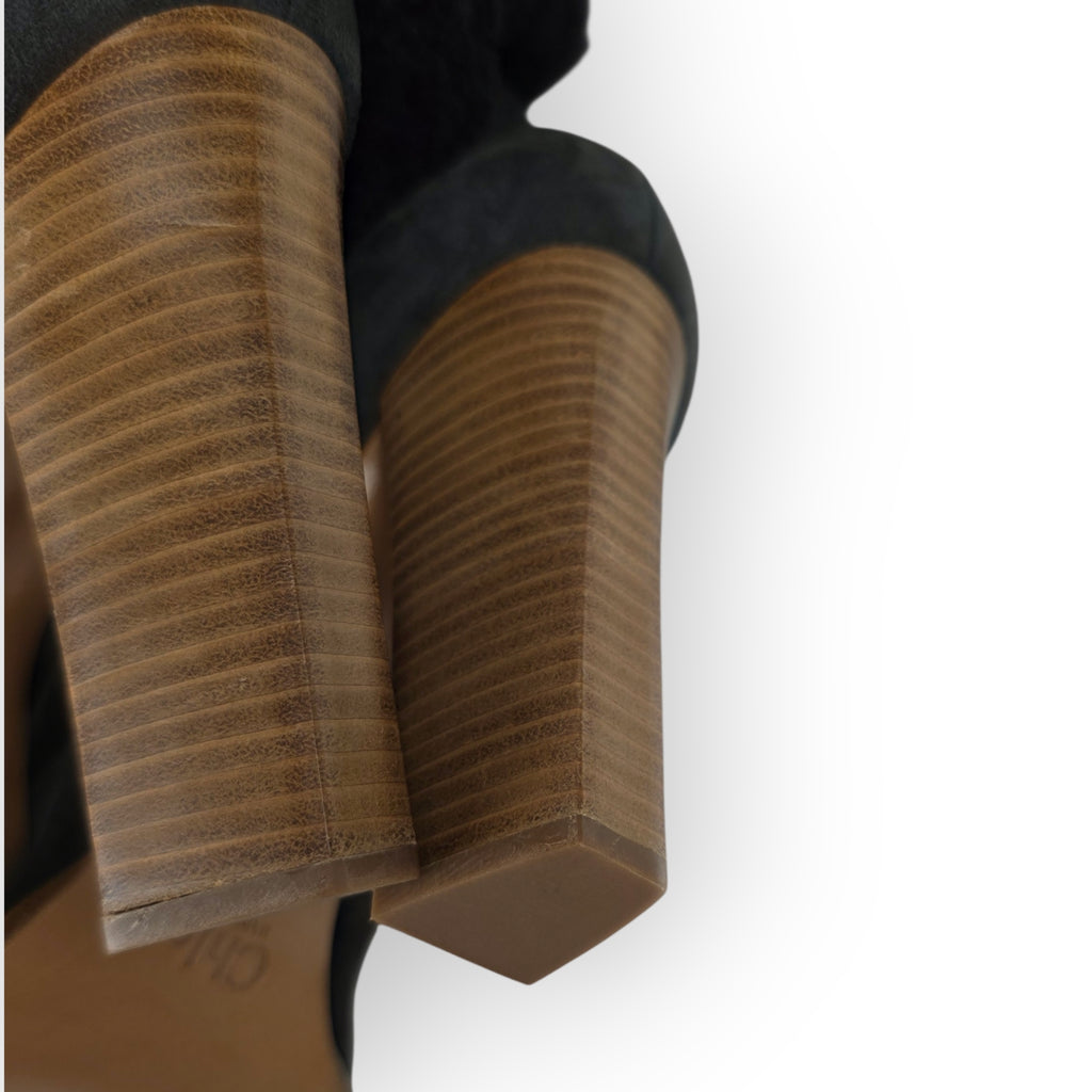Chloe enkellaarzen antraciet grijs 40.5 suede wol leer tweedehands dames designer