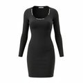 T.Alexander Wang zwart logo bodycon mini‑jurk maat L 38/40 tweedehands dames designer