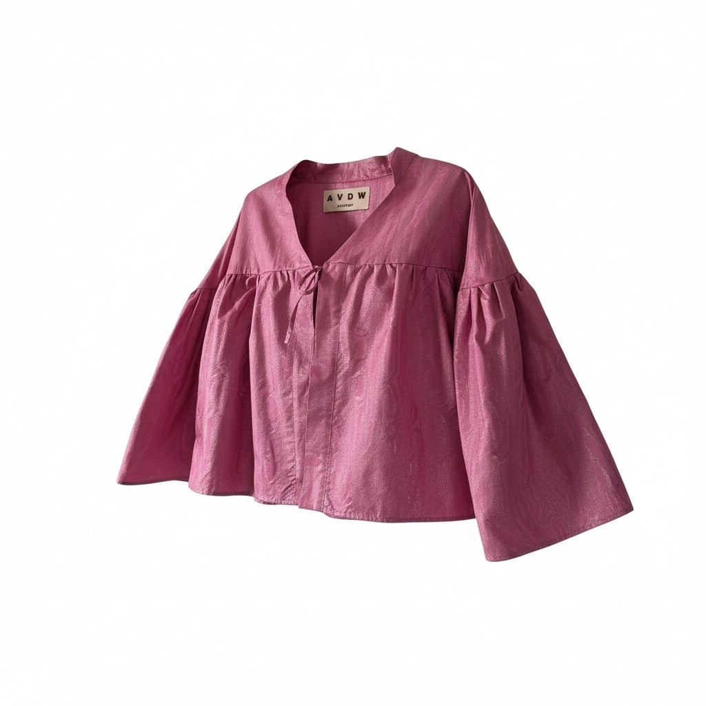 AVDW poncho cape jasje metallic roze one size tweedehands dames designer