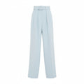 Emilia Wickstead dames waffle pantalon broek blauw S 36 tweedehands designer dames