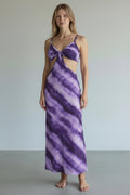 Cult Gaia Bratz collab jurk Kumi tie dye paars xl 42 tweedehands dames designer resortwear