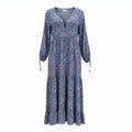 Antik Batik Zena maxi paisley jurk blauw M 38 tweedehands dames designer