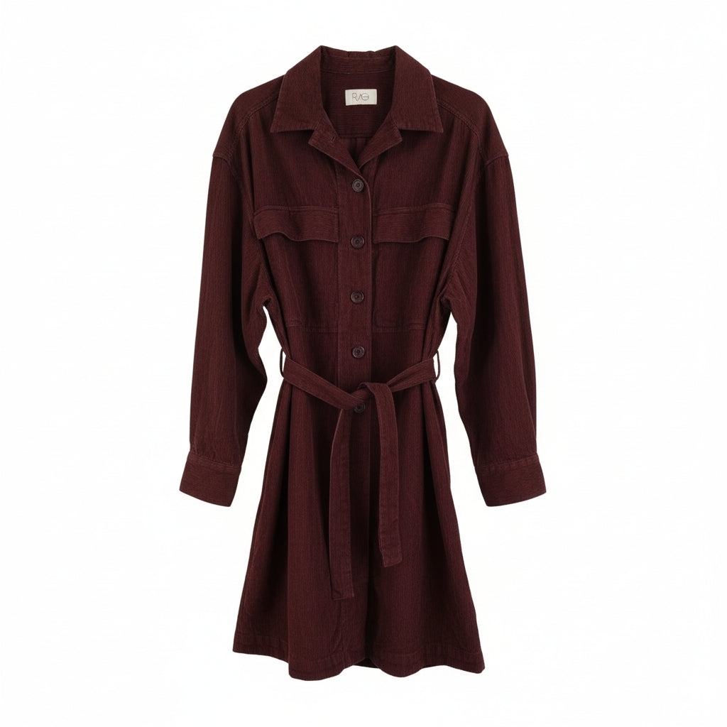Rae antwerp corduroy korte ribjurk bruin 38 M tweedehands dames designer