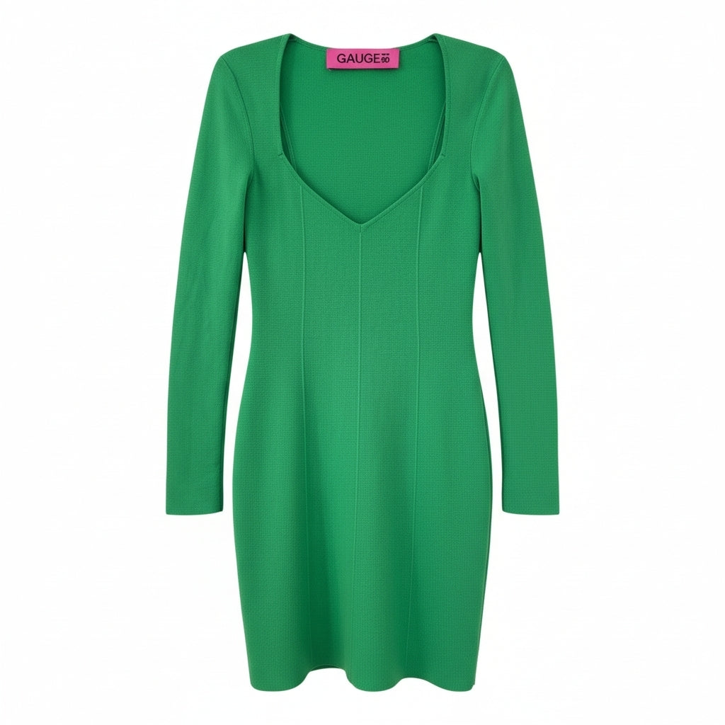 Gauge81 bodycon mini jurk Villar groen M 38 tweedehands dames designer