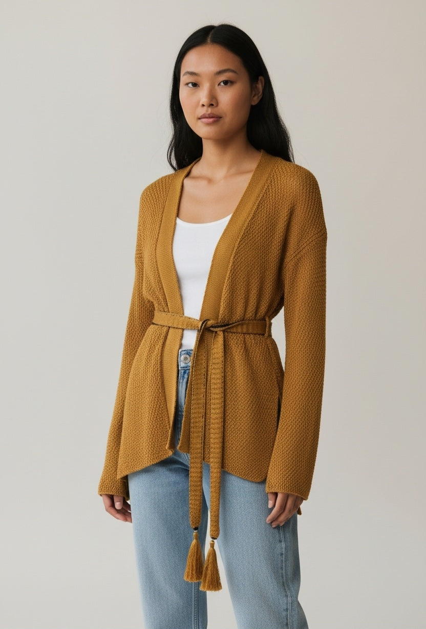 Forte forte knit vest mosterdgeel oranje L 40 pre-loved