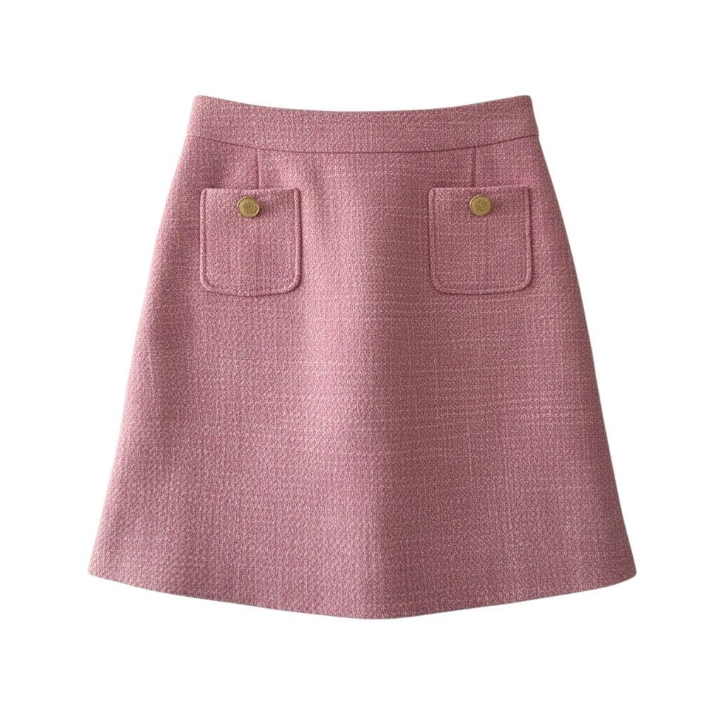 Sandro Paris korte boucle rok wol roze L 40