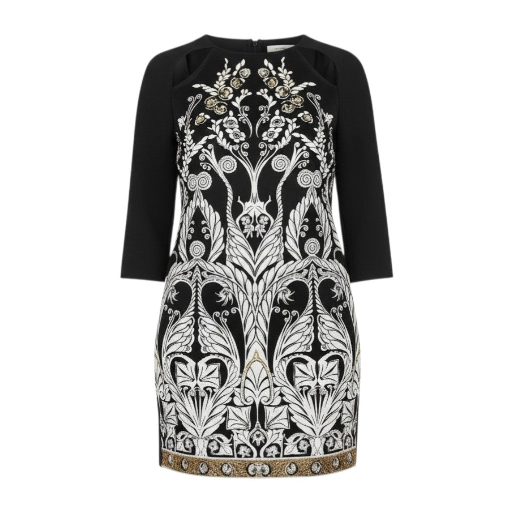 Just Cavalli zijde jurk baroque print zwart it42 nieuw
