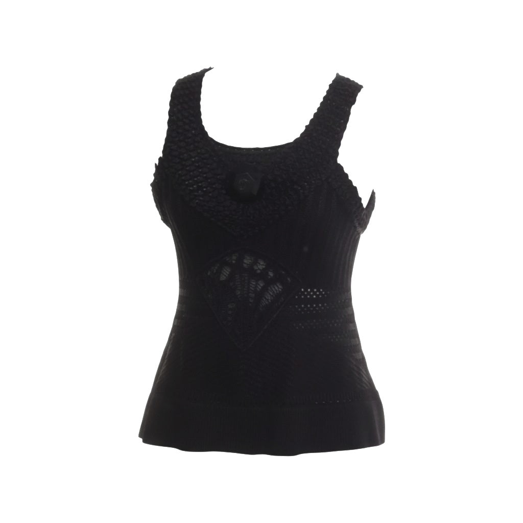Just Cavalli mouwloze knit top zwart 38 M tweedehands dames designer