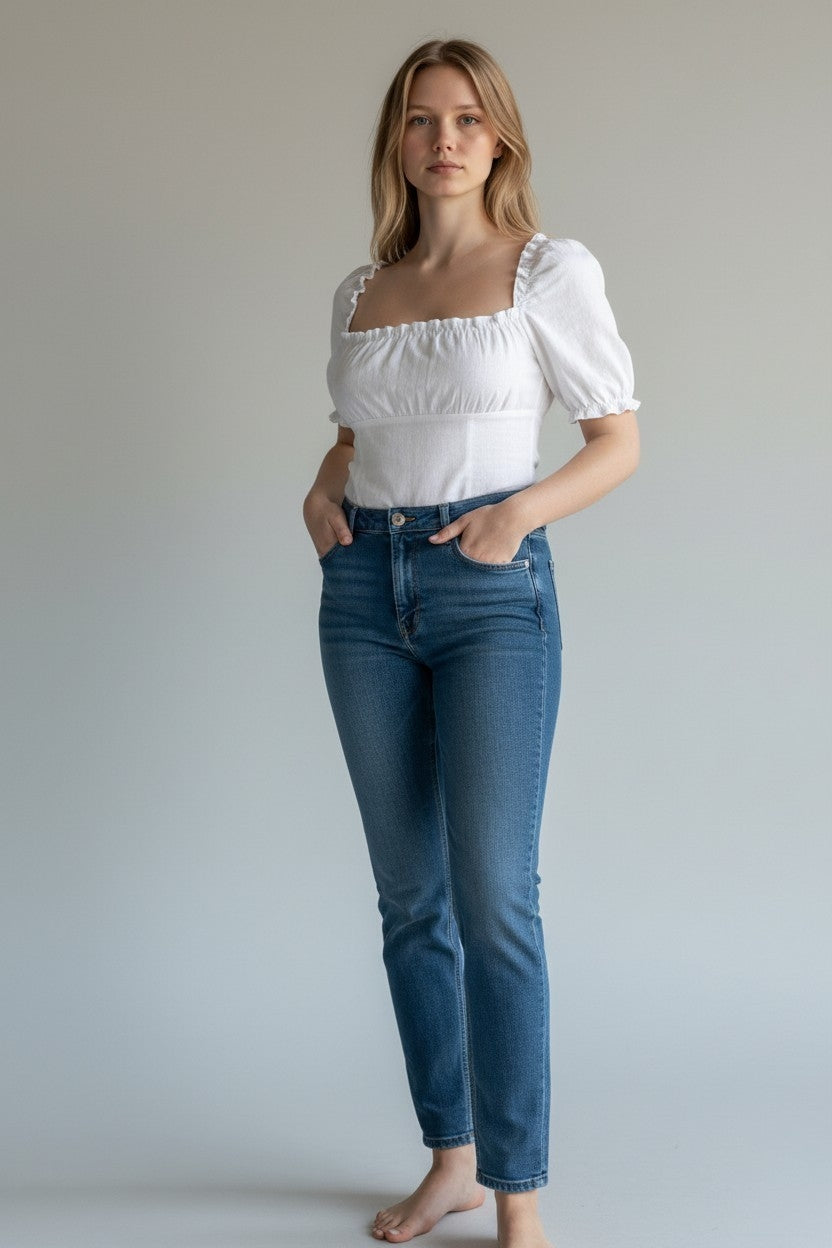 Reformation linnen top wit xxl 44 pre-loved designer tweedehands