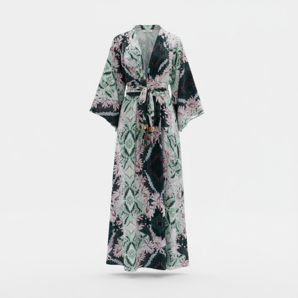 Melissa Odabash kimono maxi jurk Eden maat M pre-loved