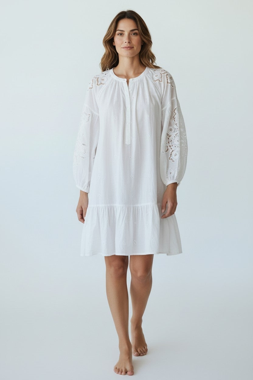 Scarlett Poppies linnen korte jurk wit 38 M pre-loved designer