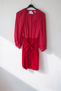 Reiss Valentina rood roze jurk maat 38 M chiffon/satijn tweedehands dames designer