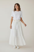 Acler lange rok linnen mix ivory wit 40 L nieuw designer ibiza boho