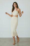 Cult Gaia Cameron knit midi dress off-white L nieuw