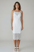 Keepsake the label kanten midi jurk tweedehands dames designer "daydream" wit 38 M
