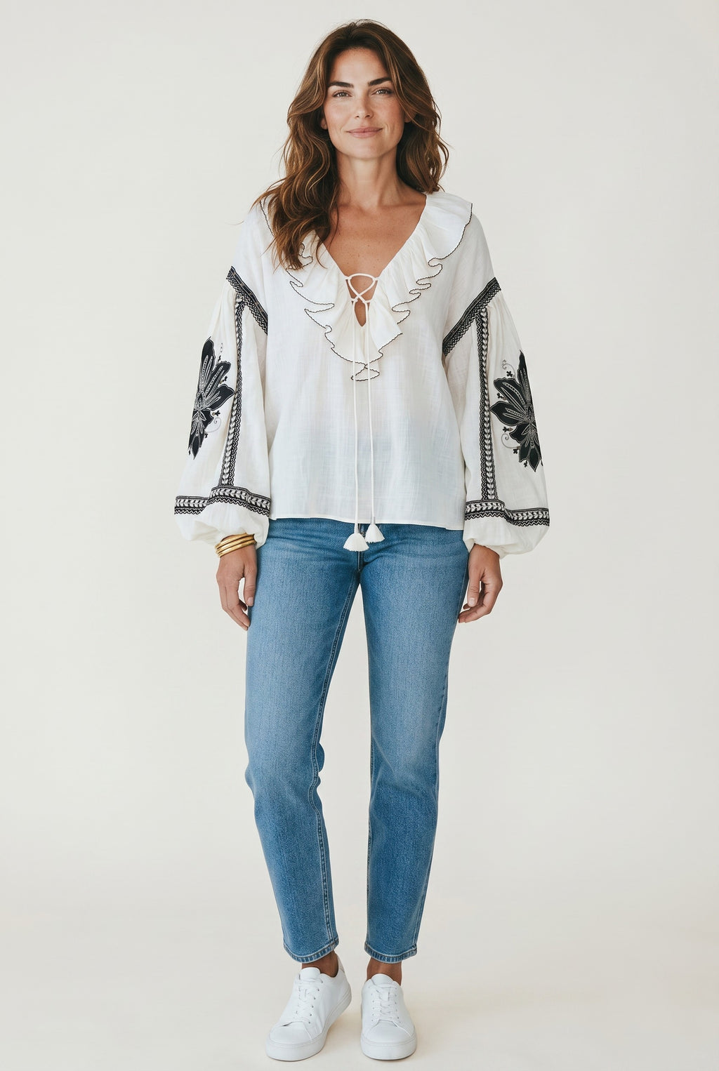 Scarlett Poppies linnen mix top blouse Lovely Moments S 36 resortwear tweedehands dames designer