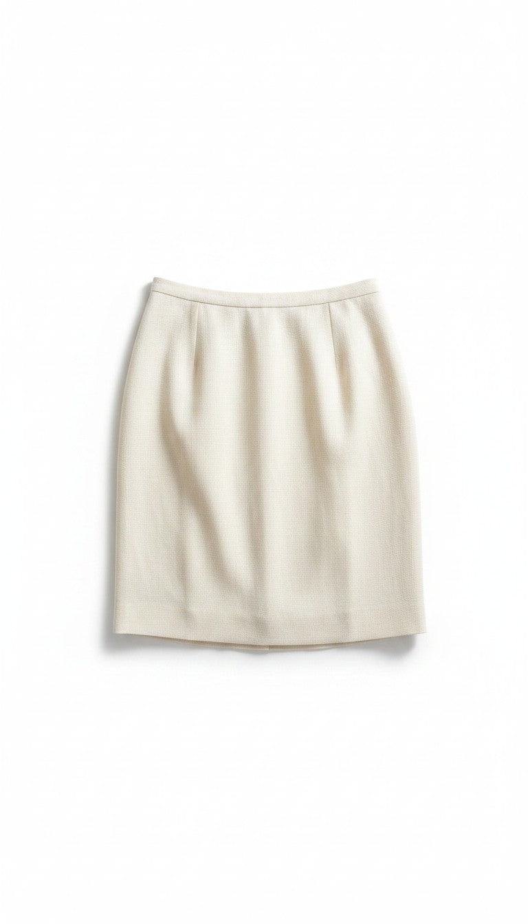 Dolce & Gabbana linnen pencil midi button-up rok wit IT46 tweedehands dames designer