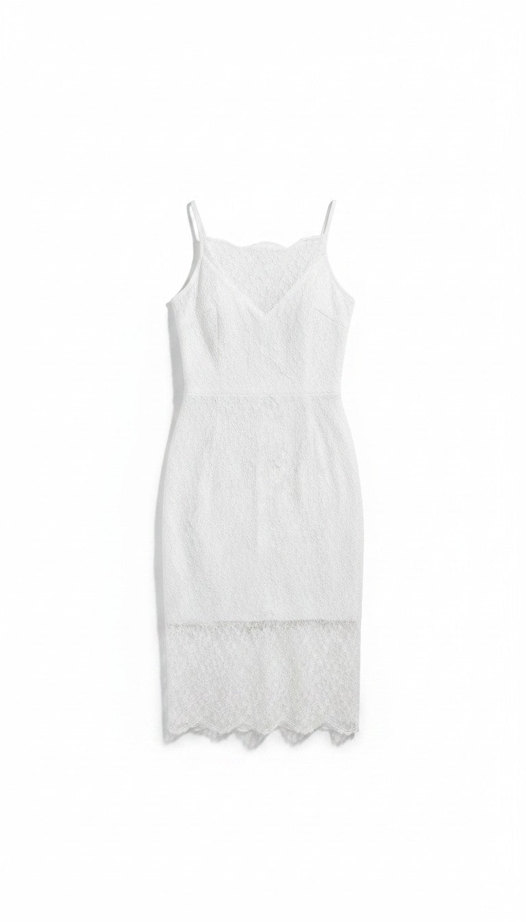 Keepsake the label kanten midi jurk tweedehands dames designer "daydream" wit 38 M