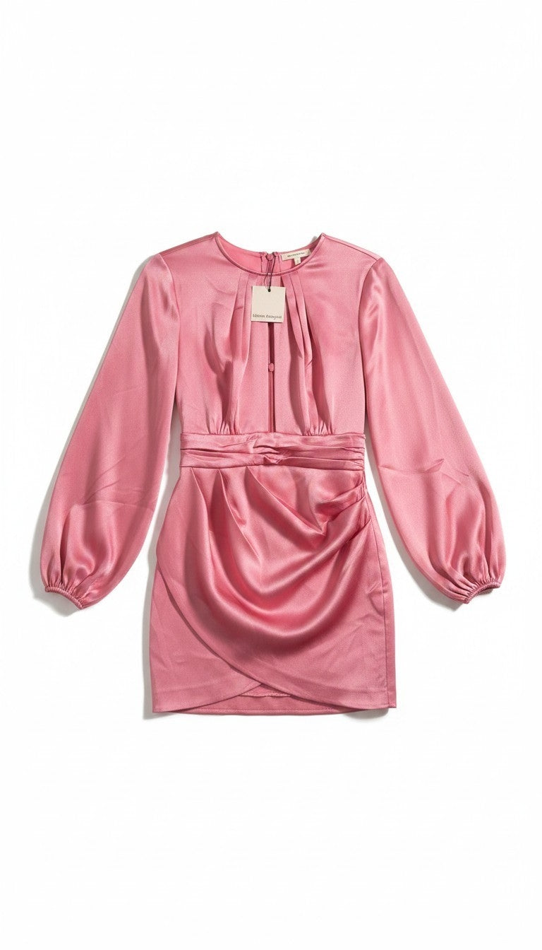 Finders Keepers mini jurk satijn Lucinda roze M nieuw Australisch label tweedehands dames designer