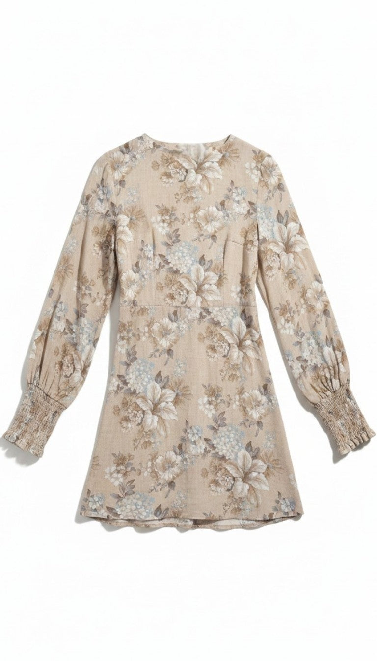 Mc2 Saint Barth korte linnen wikkeljurk beige L 40 tweedehands dames