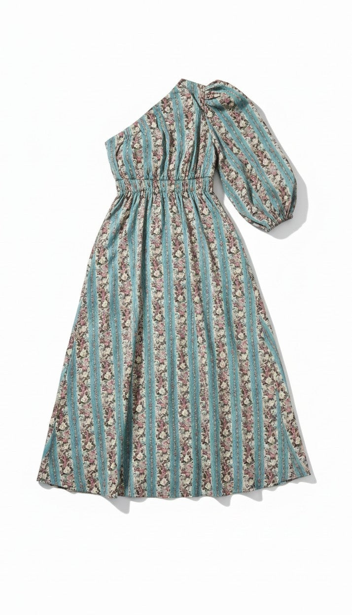 Notes du Nord one shoulder midi jurk Dassy 38 M tweedehands dames