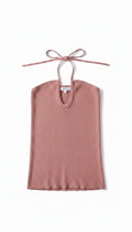 Suncoo halter rib knit top Pipa Metallic roze 40 L tweedehands dames