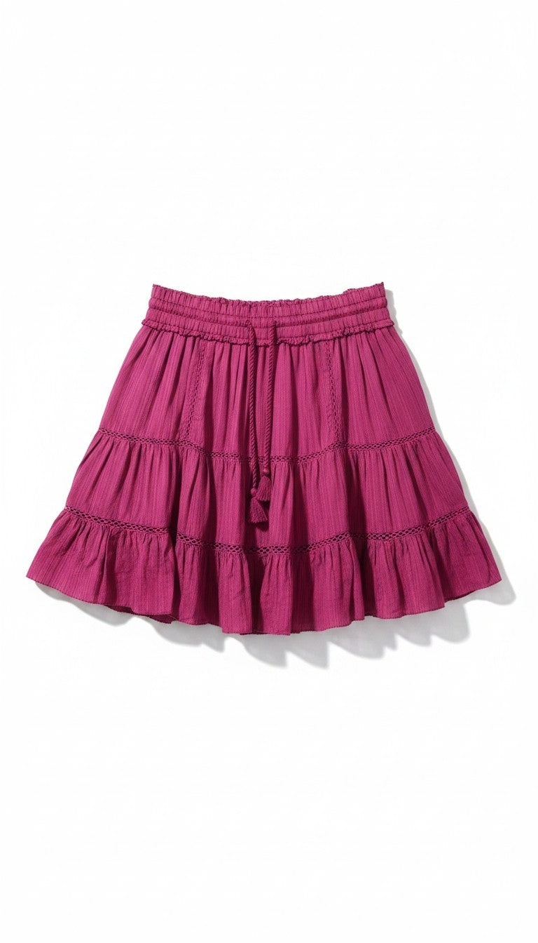 Isabel Marant rok Lioline roze 38 M katoen linnen tweedehands designer dames