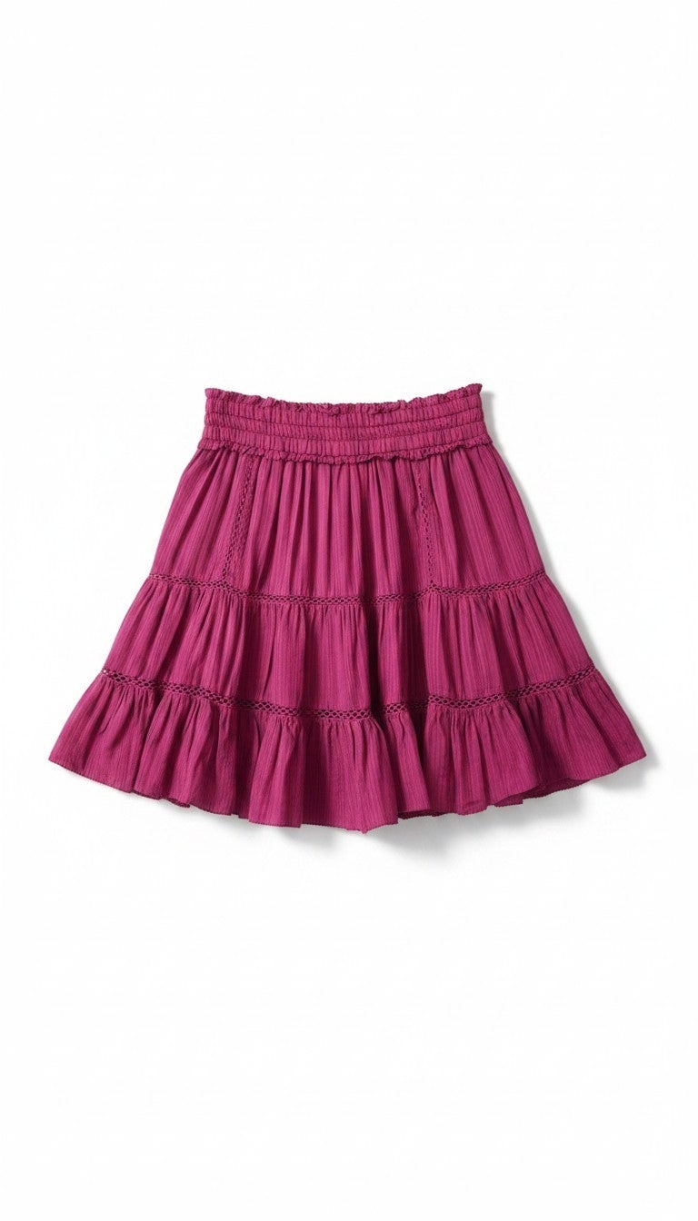 Isabel Marant rok Lioline roze 38 M katoen linnen tweedehands designer dames