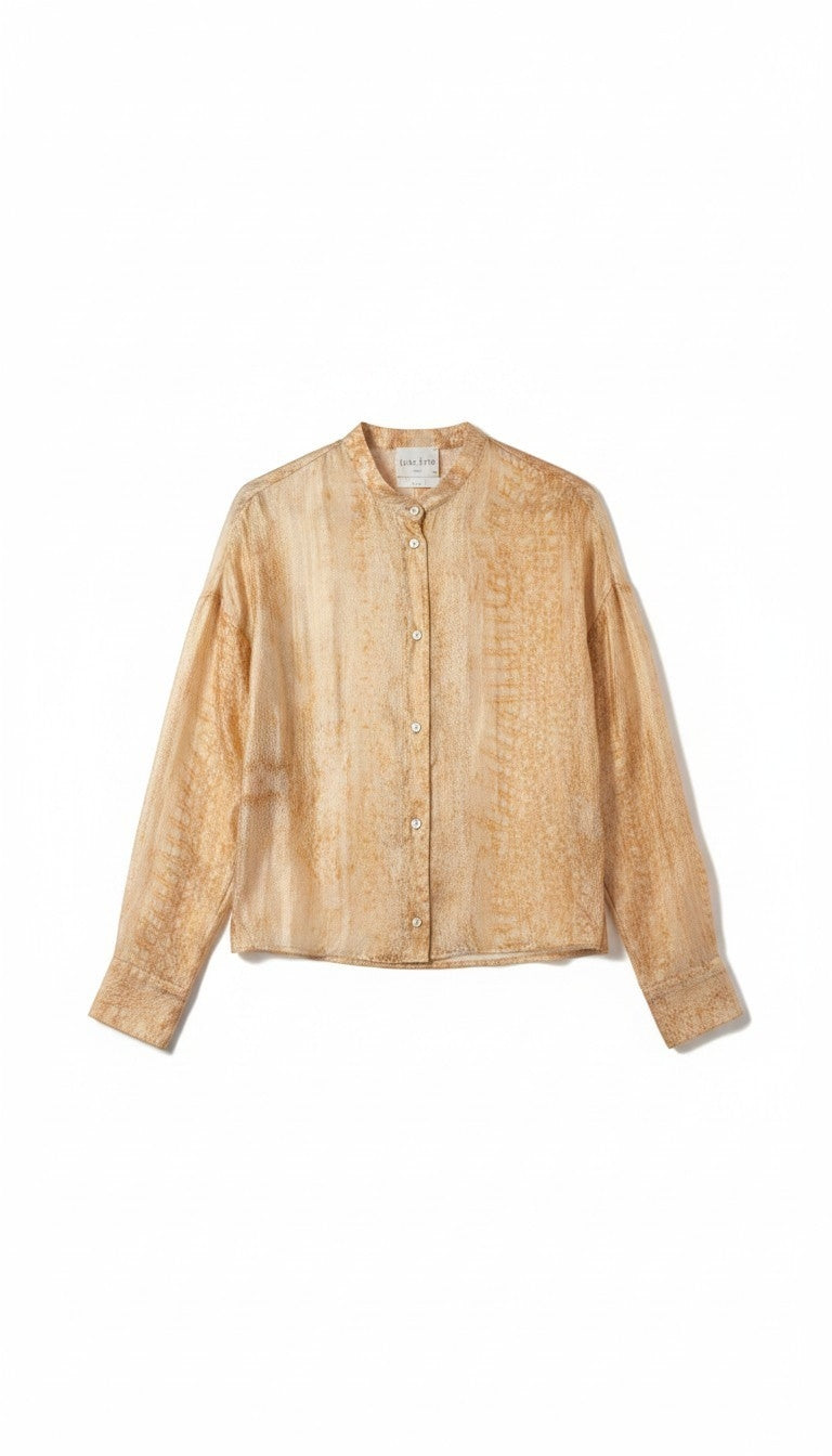 Forte forte zijden wijde blouse oranje metallic xs 34 tweedehands dames