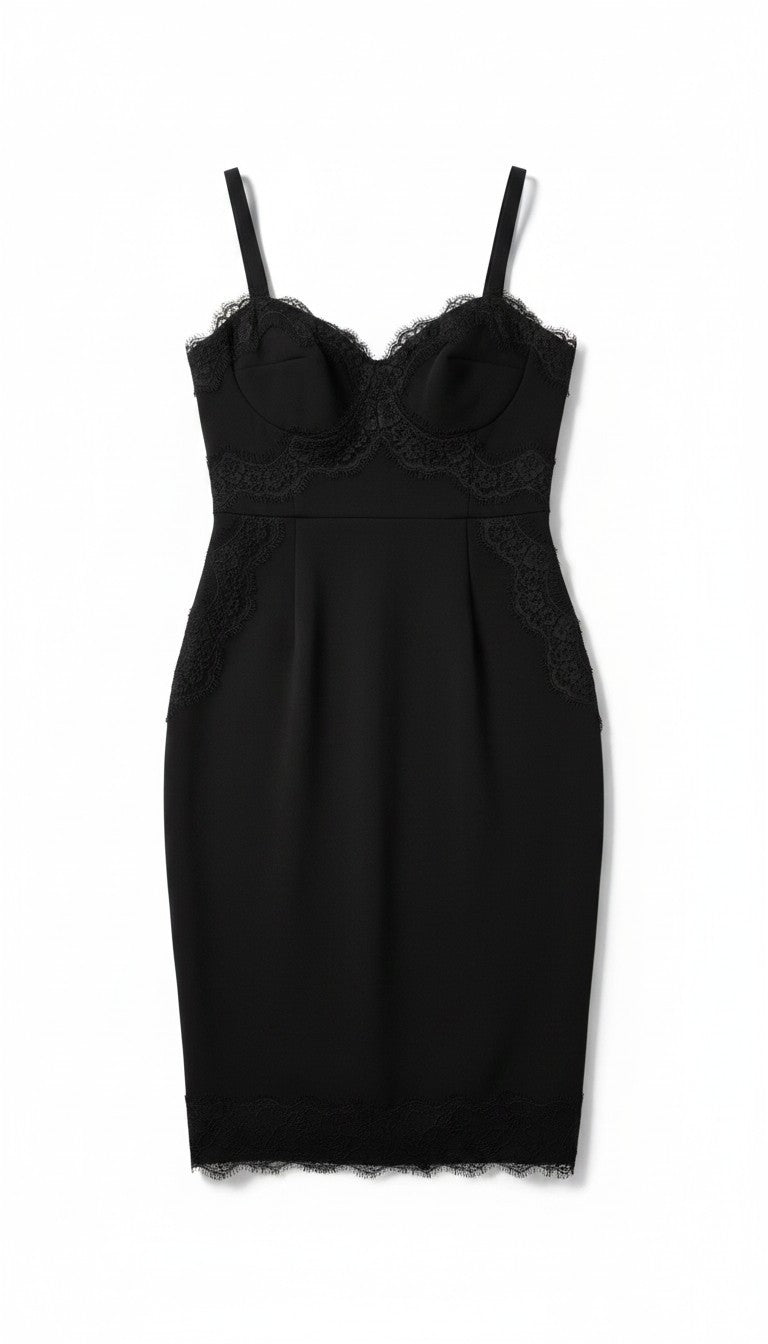 Elisabetta Franchi bodycon kanten jurk zwart IT40 34 xs tweedehands designer dames
