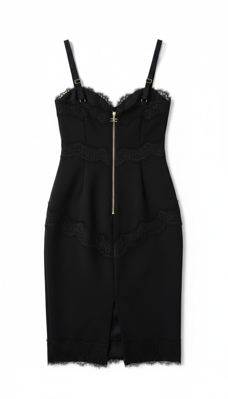Elisabetta Franchi bodycon kanten jurk zwart IT40 34 xs tweedehands designer dames