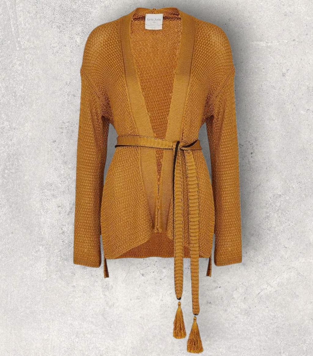 Forte forte knit vest mosterdgeel oranje L 40 pre-loved