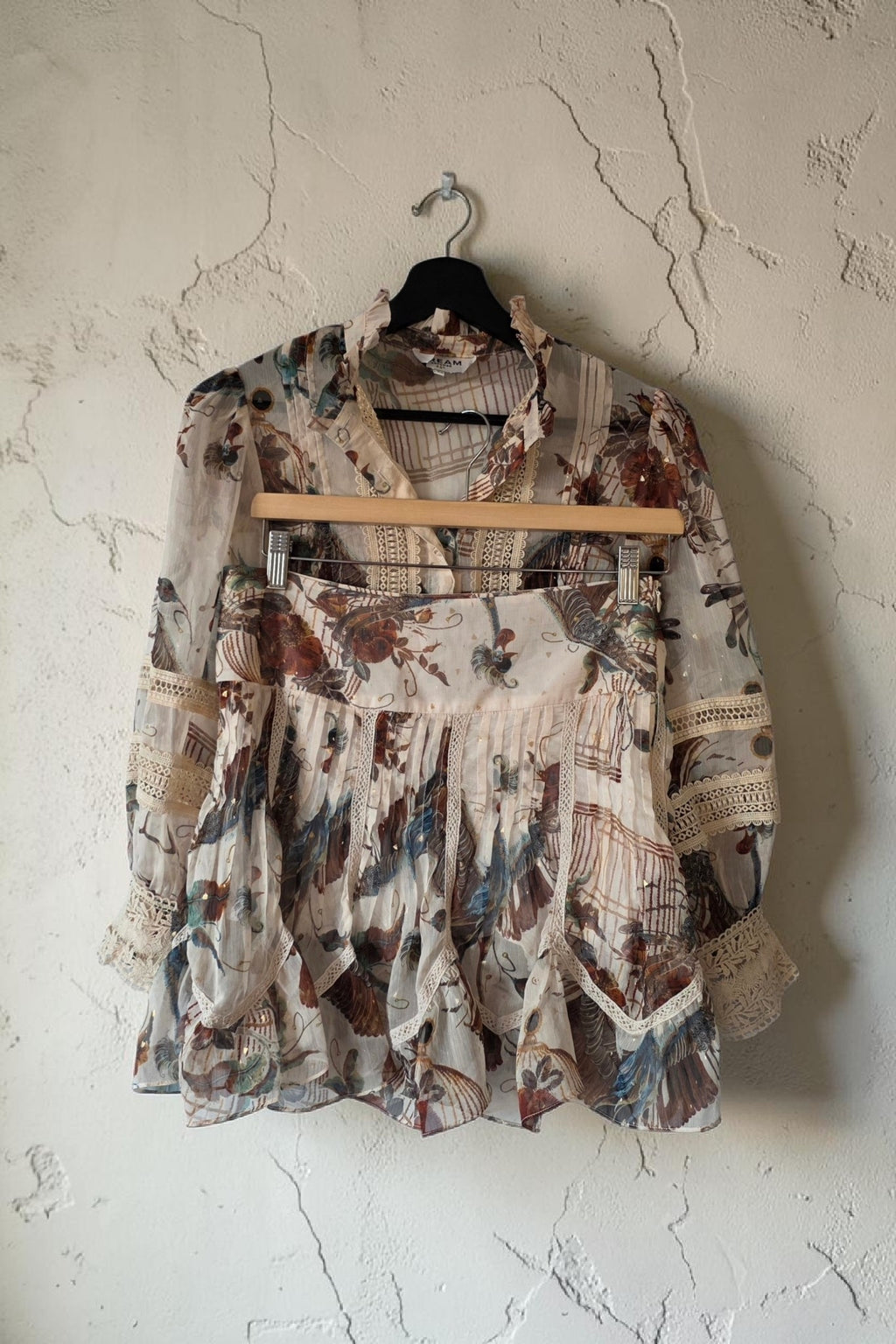 Dream catcher set rok en blouse boho ibiza resortwear xs s 34 36 pre-loved designer