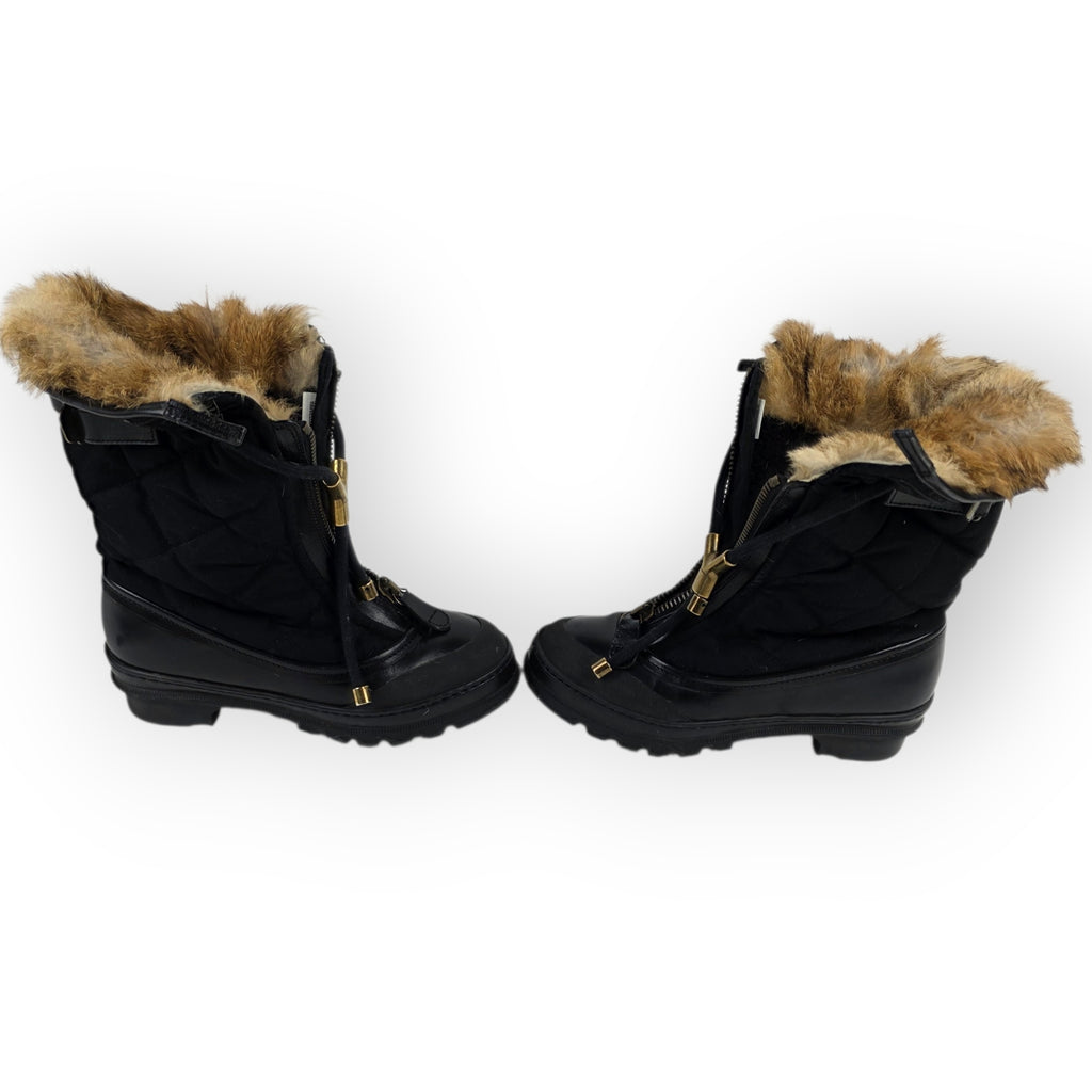 Burberry winterlaarzen moonboots zwart maat 36 rubber  tweedehands dames designer